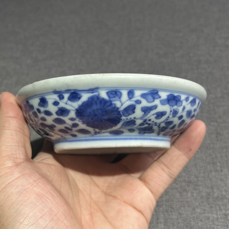 清雍正青花花卉纹盘 - 图6
