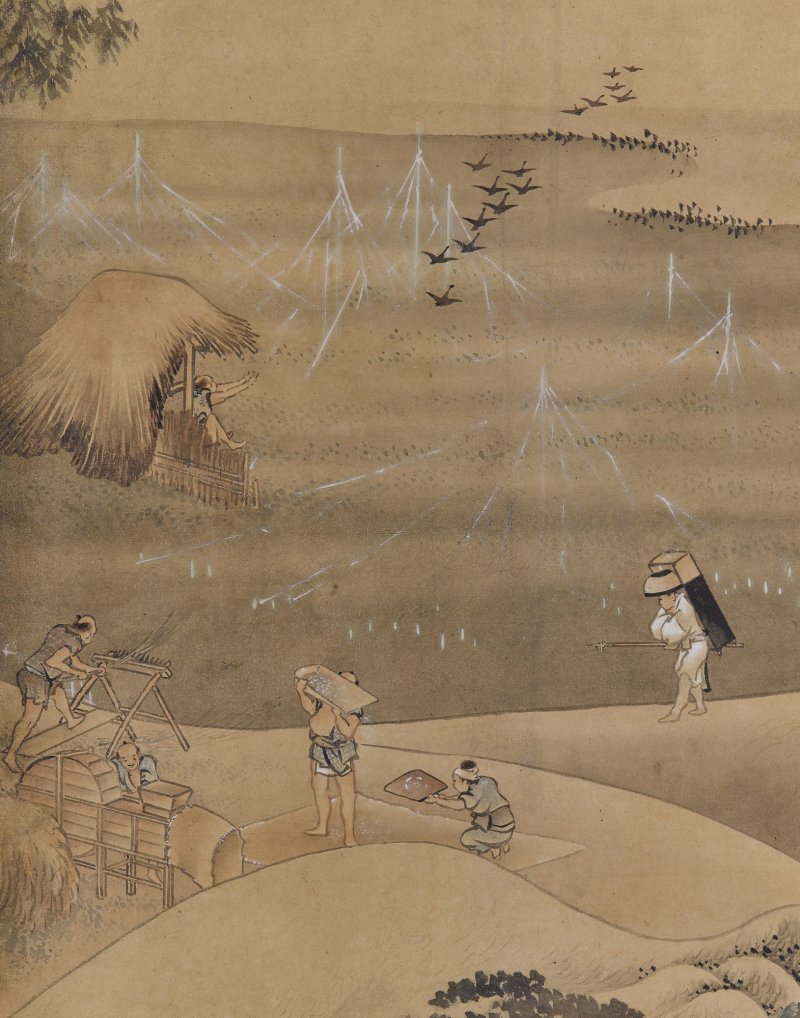 Katsushika Hokusai (1760–1849), Rice Cultivation in the Four Seasons (Shiki kosaku zu), Edo period, early 19th century | 葛飾北斎　「四季耕作図屏風」　江戸時代後期　19世紀初頭 - 图4