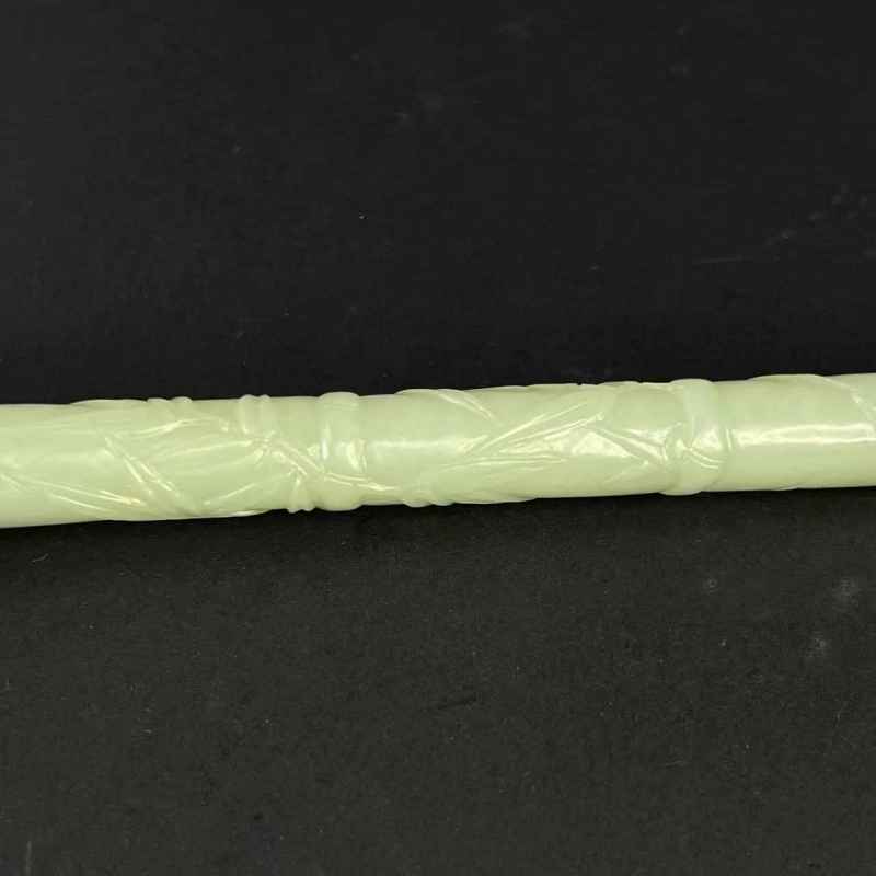 清乾隆 白玉竹节纹毛笔 - 图5
