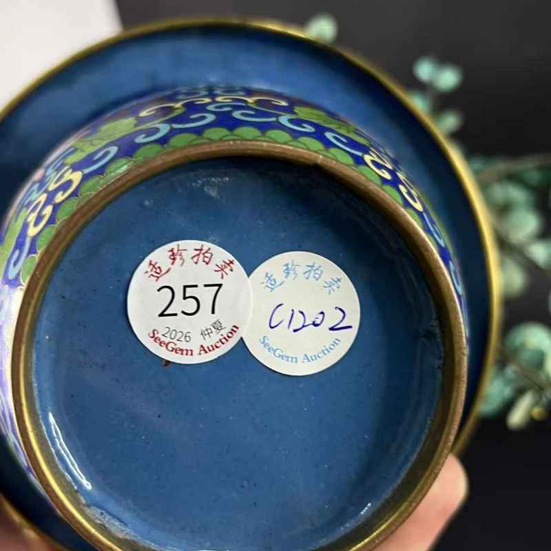 20世纪60年代 景泰蓝绿松石盆景 - 图11