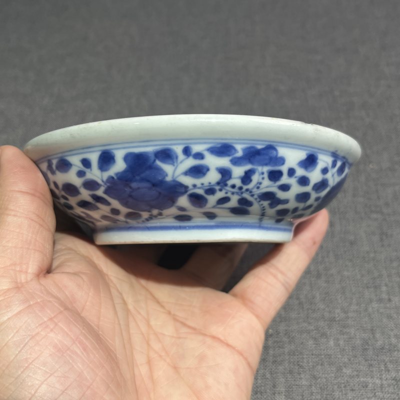 清雍正青花花卉纹盘 - 图7