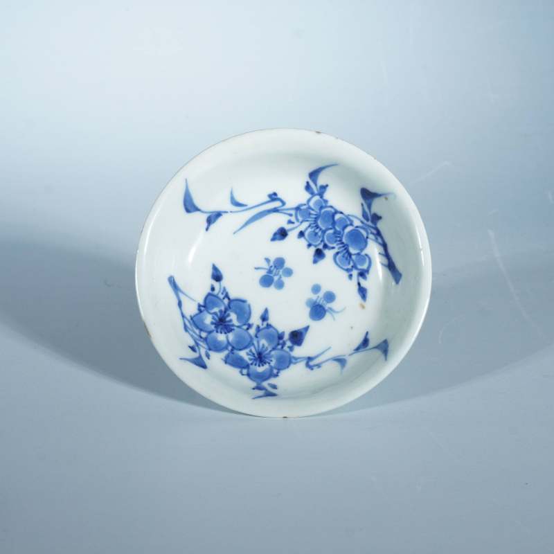明崇祯青花花卉高足盘 - 图2