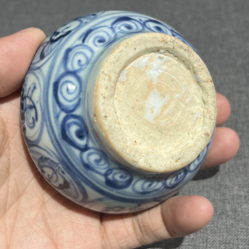 明青花花卉南瓜形盖盒 - 图15