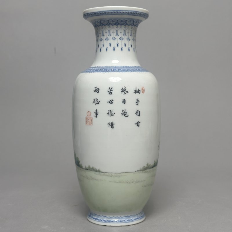 民国 粉彩人物故事瓶 - 图5