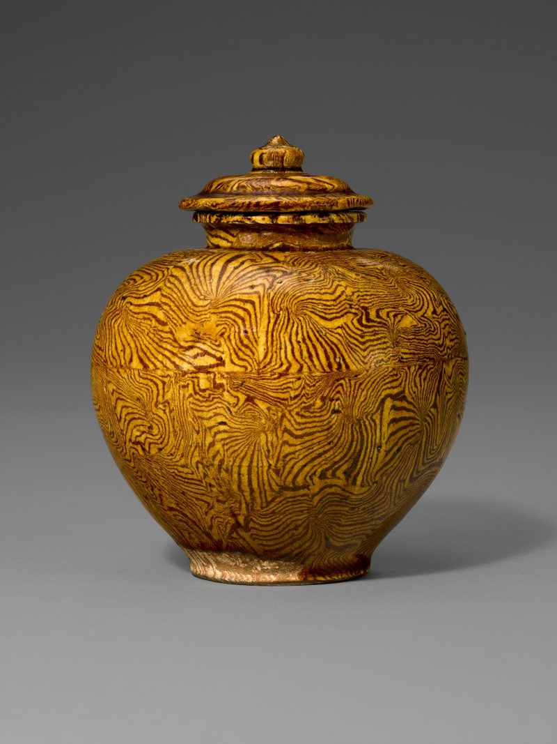 唐 絞胎小蓋罐  TANG DYNASTY (AD 618-907) - 图2