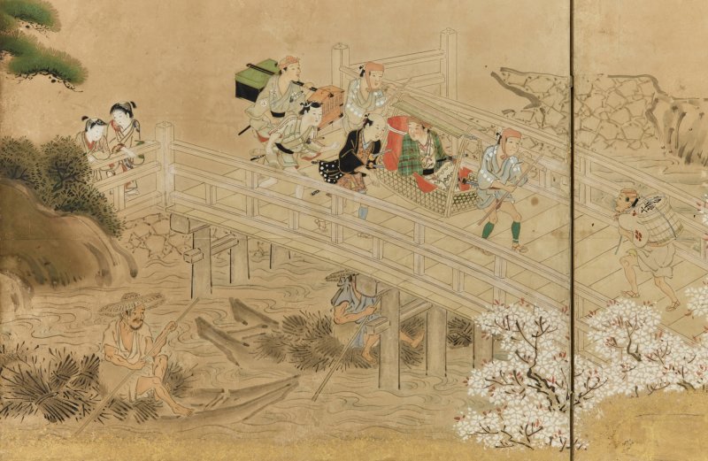 Anonymous, Scenes of Pleasure and Merriment at Mount Yoshino (Yoshinoyama yuraku zu), Sealed Morifuji, Edo period, late 17th – early 18th century |  吉野花見図屏風　守藤印　江戸時代前～中期　17世紀後半～18世紀初頭 - 图13