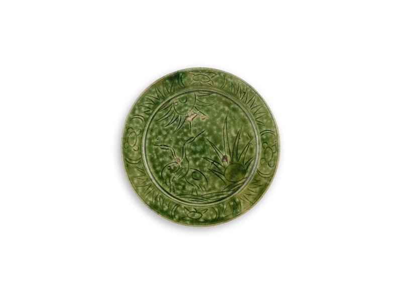 A set of five stoneware mukozuke [side dishes], Mino ware, Oribe type, Edo period, early 17th century | 織部鶴文向付　5客　桃山時代　17世紀初頭 - 图2