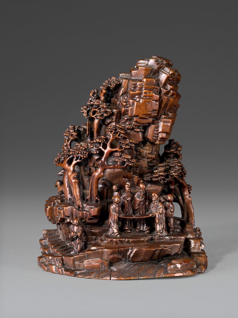 清十八/十九世紀 竹雕「三教圖」山子  18TH-19TH CENTURY - 图1