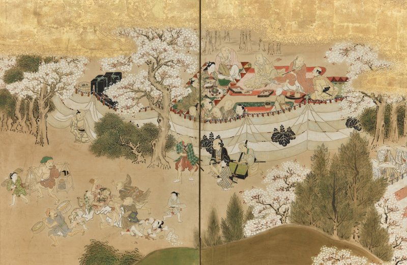 Anonymous, Scenes of Pleasure and Merriment at Mount Yoshino (Yoshinoyama yuraku zu), Sealed Morifuji, Edo period, late 17th – early 18th century |  吉野花見図屏風　守藤印　江戸時代前～中期　17世紀後半～18世紀初頭 - 图11