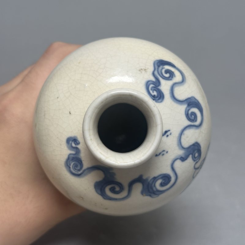 清晚期 浆胎青花八仙人物图梅瓶 - 图4