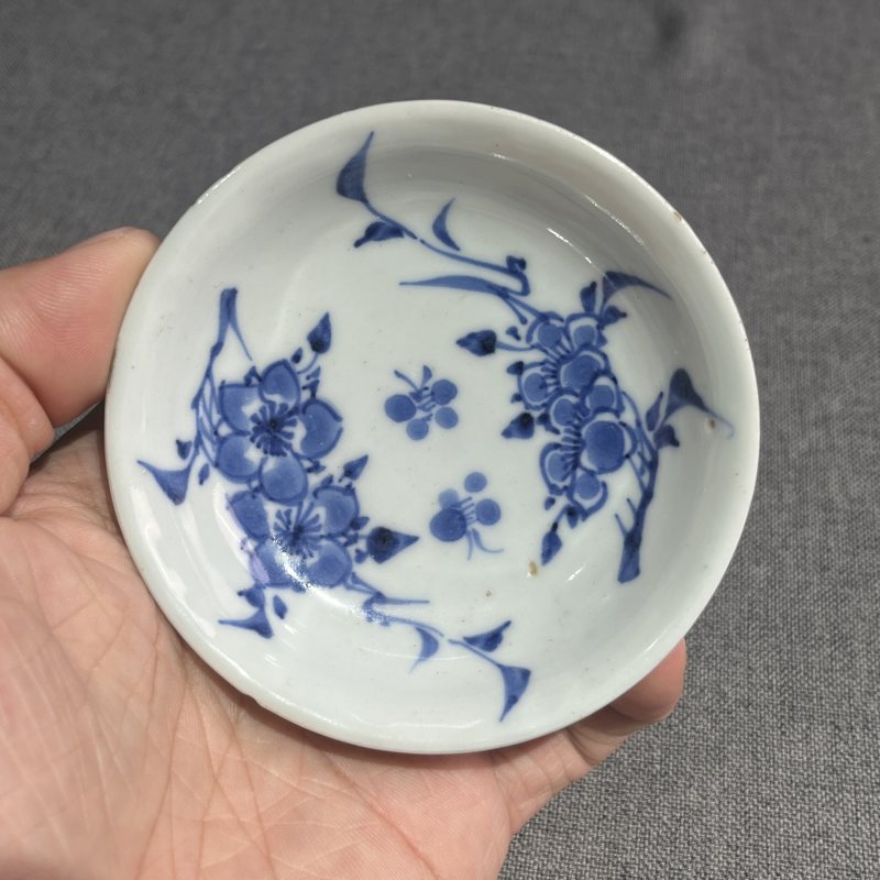 明崇祯青花花卉高足盘 - 图5