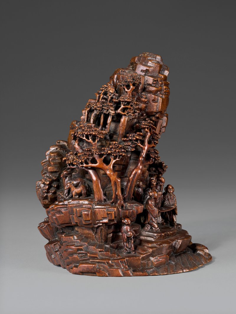 清十八/十九世紀 竹雕「三教圖」山子  18TH-19TH CENTURY - 图2