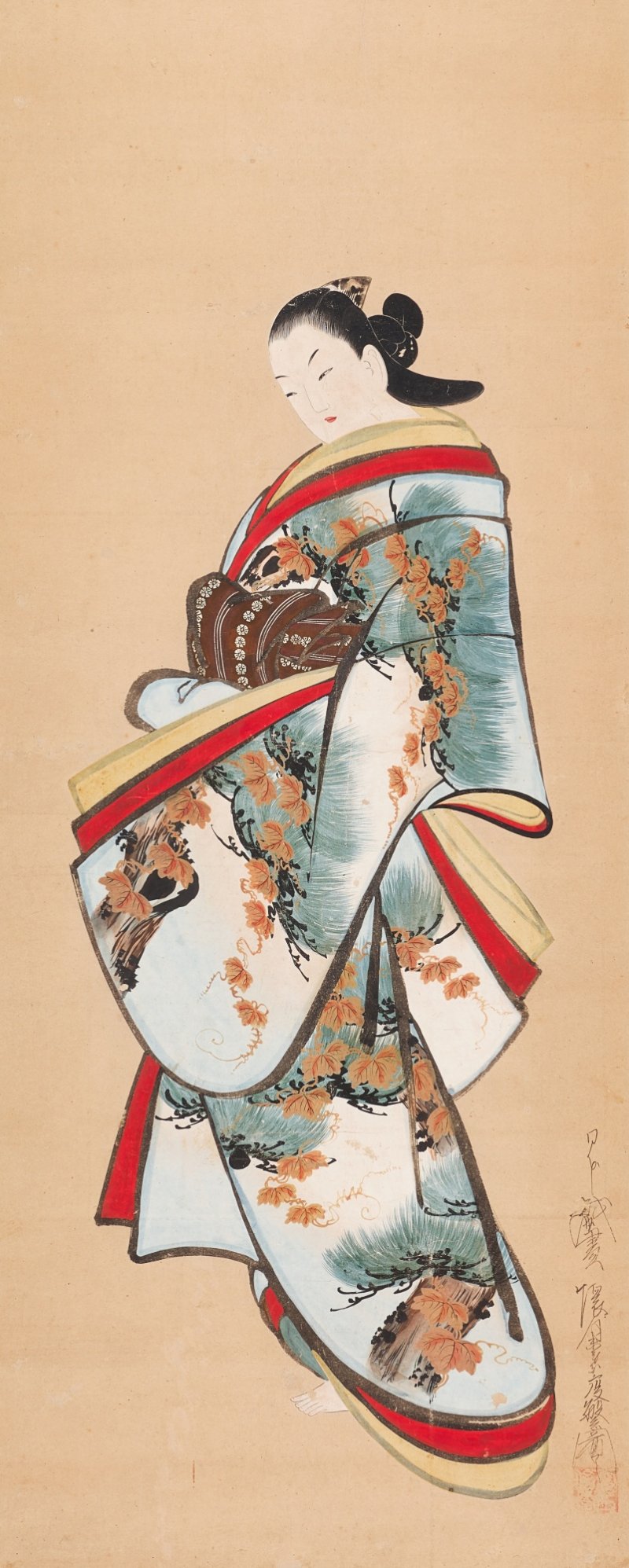 Kaigetsudo Dohan (active circa 1710–16), Standing courtesan, Edo period, early 18th century | 懐月堂度繁　立美人図　江戸時代中期　18世紀前半 - 图1