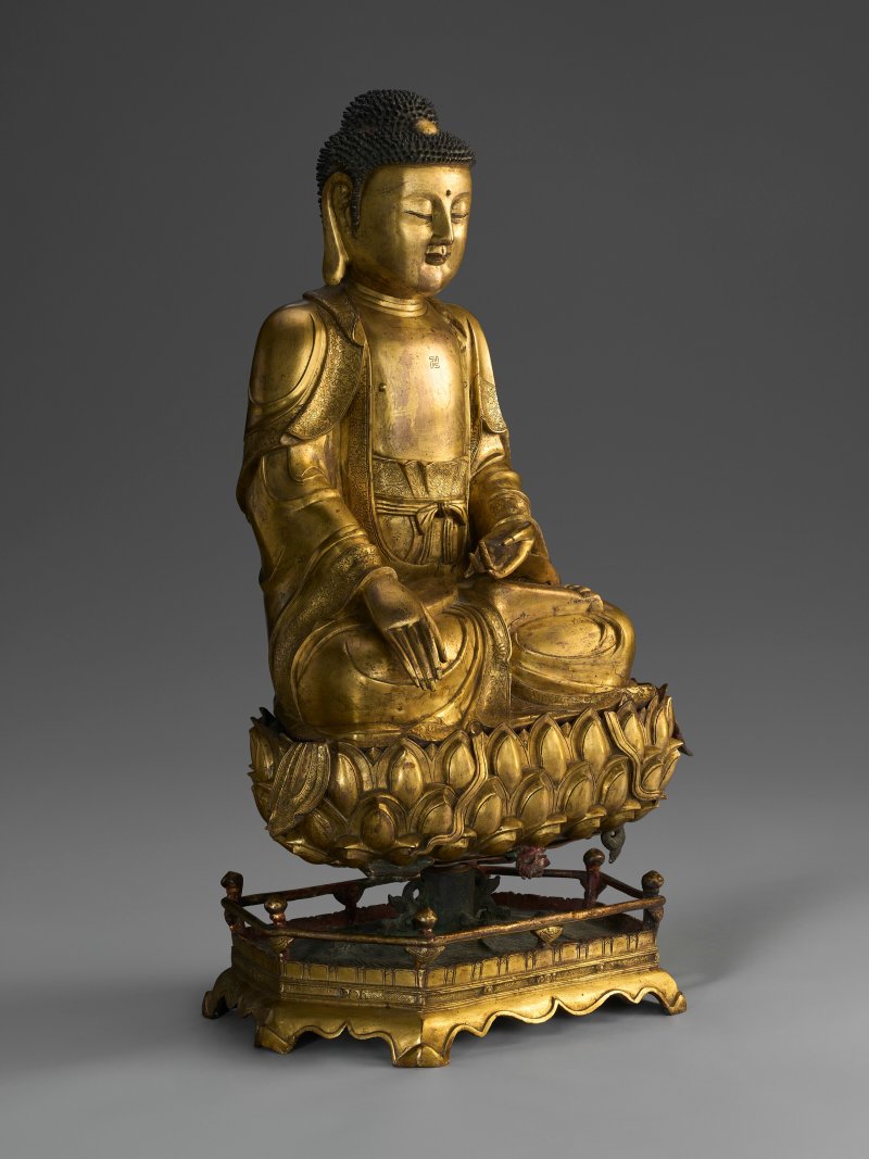 明十六/十七世紀 鎏金銅佛坐像  MING DYNASTY, 16TH-17TH CENTURY - 图3
