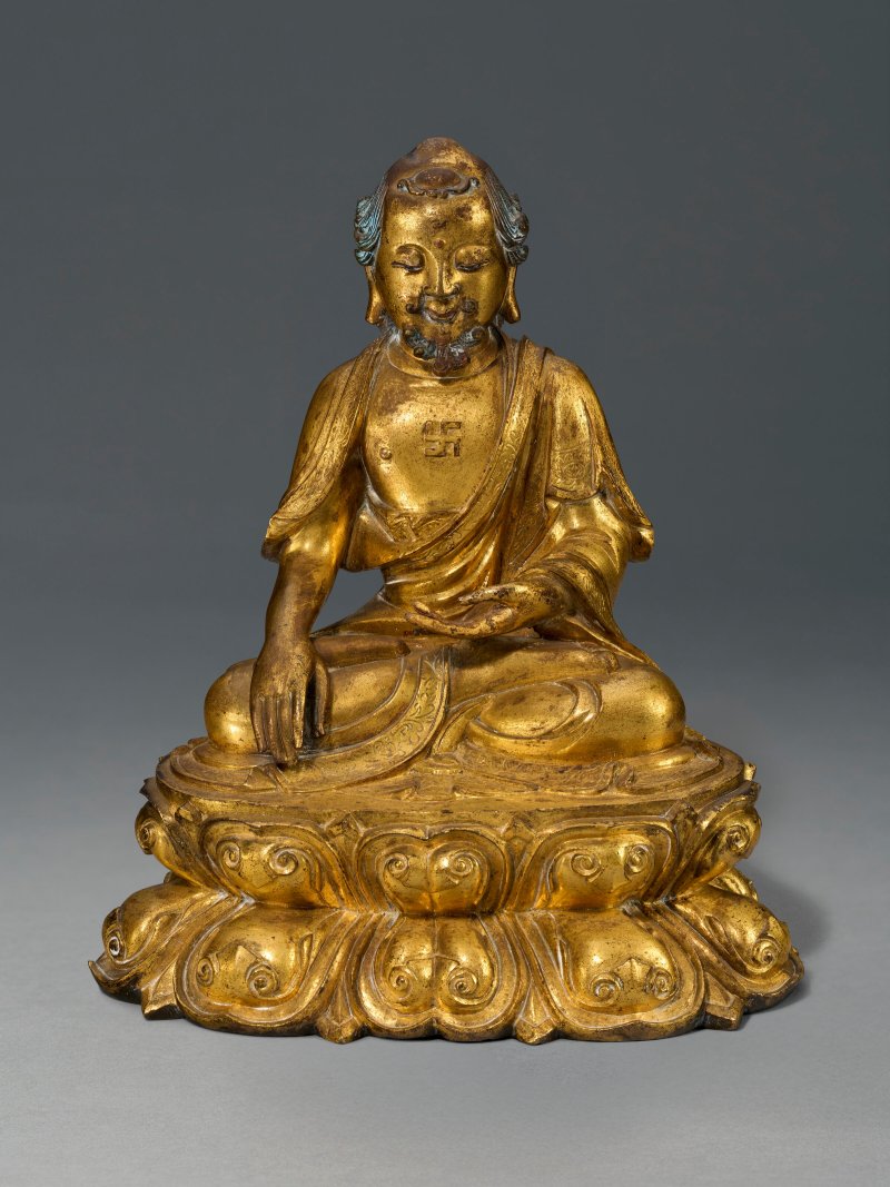 明 十六世紀 鎏金銅釋迦牟尼佛坐像  MING DYNASTY, 16TH CENTURY - 图1