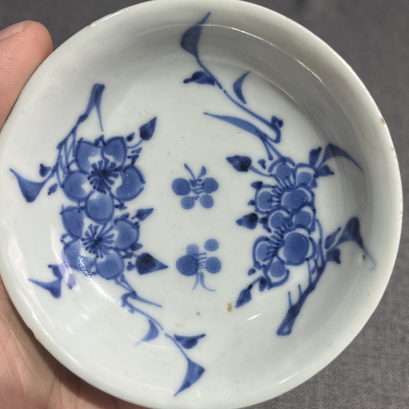 明崇祯青花花卉高足盘 - 图6