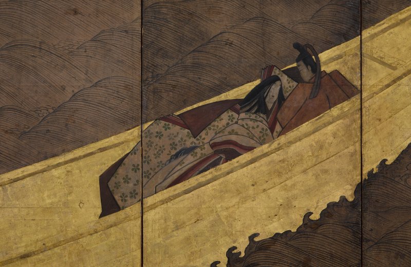 Attributed to the Hasegawa school, A Boat Cast Adrift (Ukifune), Momoyama - Edo period, early 17th century | 長谷川派　浮舟図屏風　桃山時代末期～江戸時代初期　17世紀初頭 - 图3
