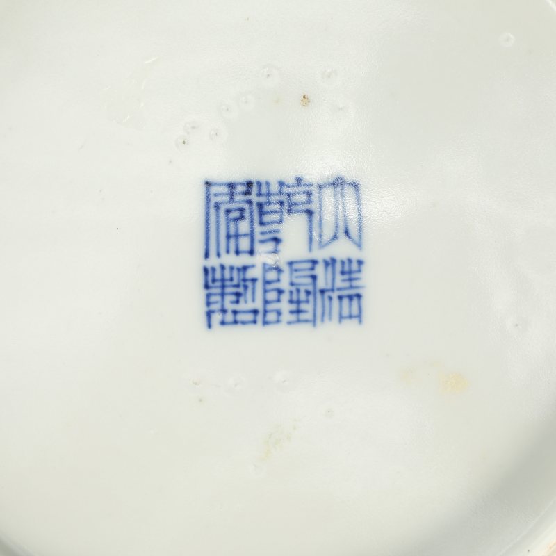 清中期 胭脂红彩花卉纹盘 - 图5