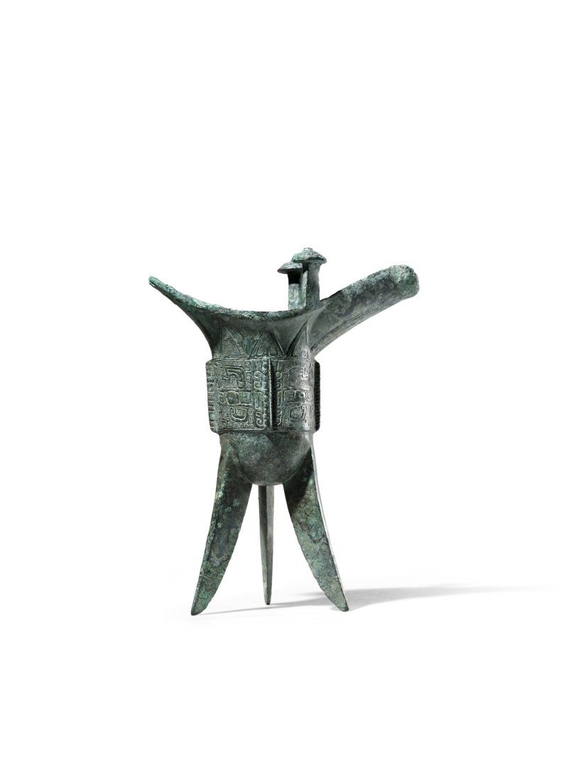 The Ge Jue, an inscribed archaic bronze ritual wine vessel, Late Shang dynasty | 商末　戈爵 - 图3