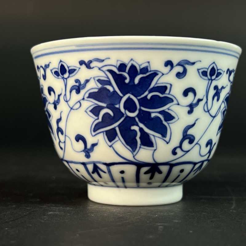 清光绪 青花缠枝莲纹茶园 - 图2