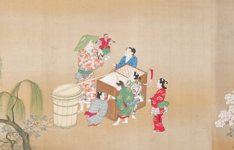 Miyagawa Choshun (1683-1753), Street performers in spring, Edo period, early 18th century |  宮川長春　遊楽図巻　江戸時代中期　18世紀前半 - 图7