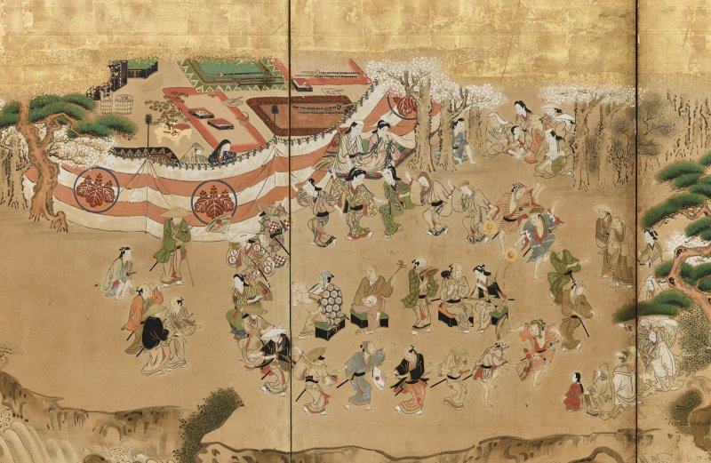 Anonymous, Scenes of Pleasure and Merriment at Mount Yoshino (Yoshinoyama yuraku zu), Sealed Morifuji, Edo period, late 17th – early 18th century |  吉野花見図屏風　守藤印　江戸時代前～中期　17世紀後半～18世紀初頭 - 图5