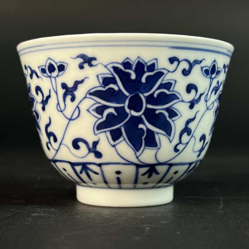 清光绪 青花缠枝莲纹茶园 - 图3