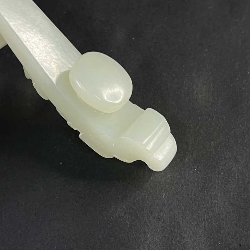 明早期 白玉苍龙教子带勾 - 图8