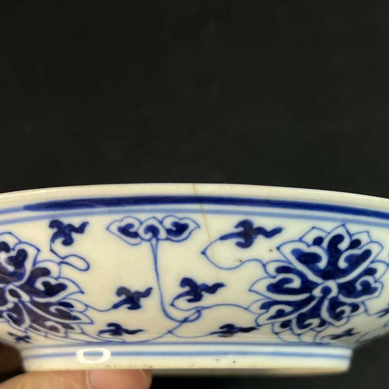 清光绪 青花缠枝莲纹盘 - 图4