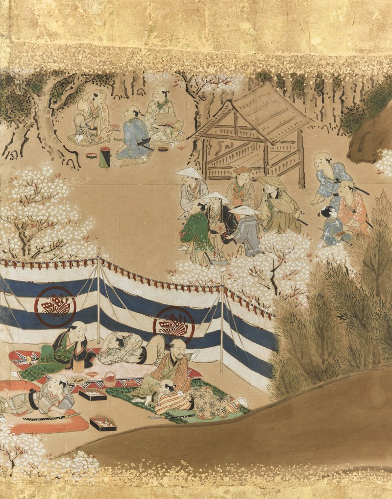 Anonymous, Scenes of Pleasure and Merriment at Mount Yoshino (Yoshinoyama yuraku zu), Sealed Morifuji, Edo period, late 17th – early 18th century |  吉野花見図屏風　守藤印　江戸時代前～中期　17世紀後半～18世紀初頭 - 图15