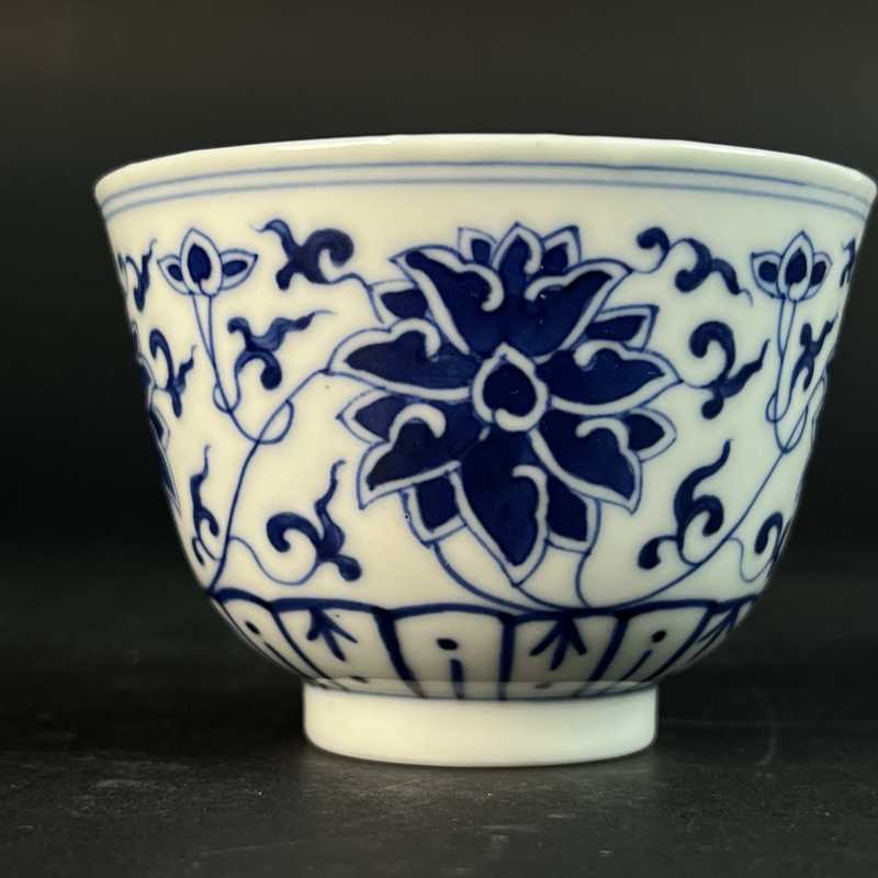 清光绪 青花缠枝莲纹茶园 - 图4