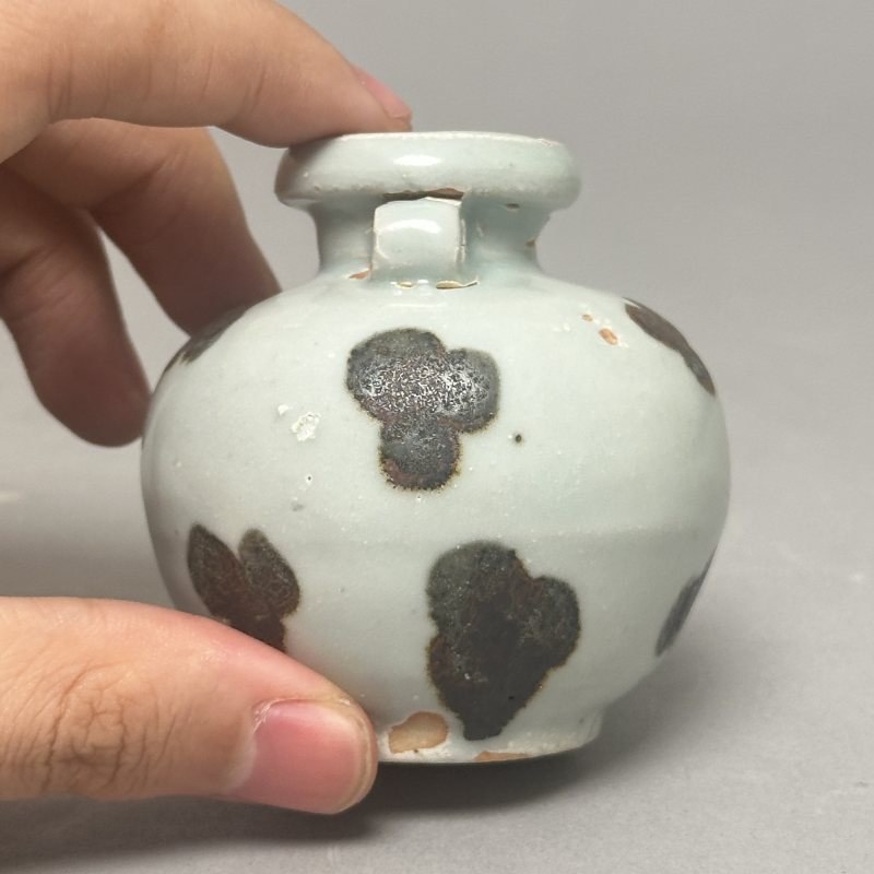 明早期 点褐彩双系罐 - 图5