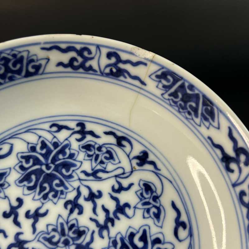 清光绪 青花缠枝莲纹盘 - 图6