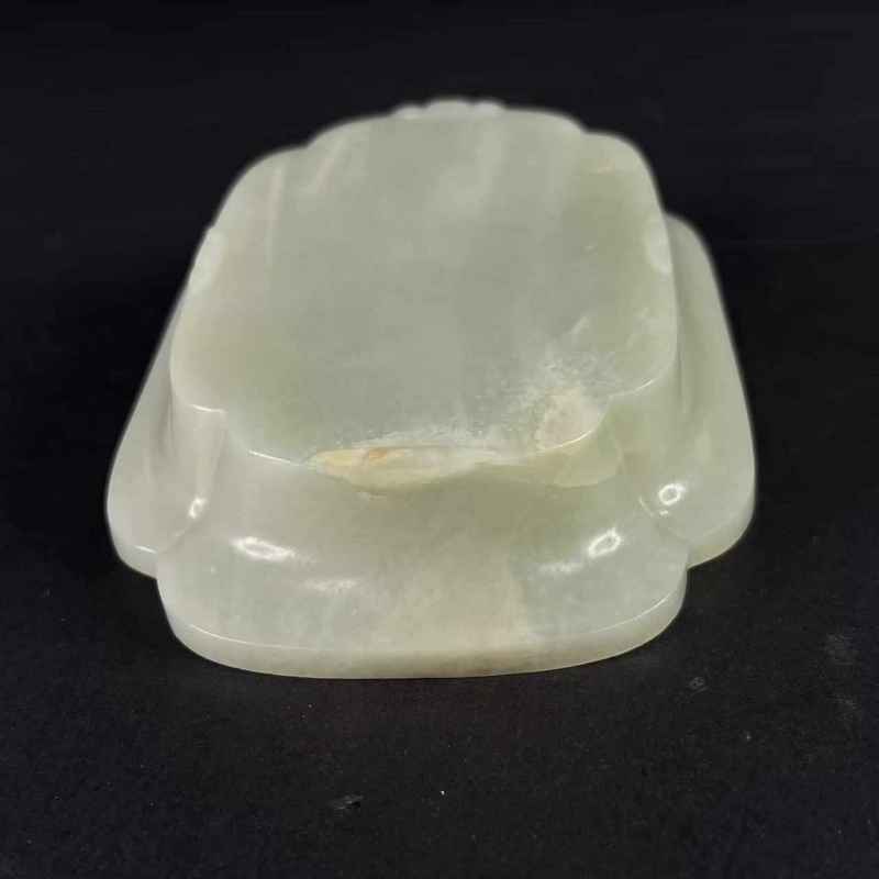清早期 白玉龙纹海棠形笔洗 - 图8