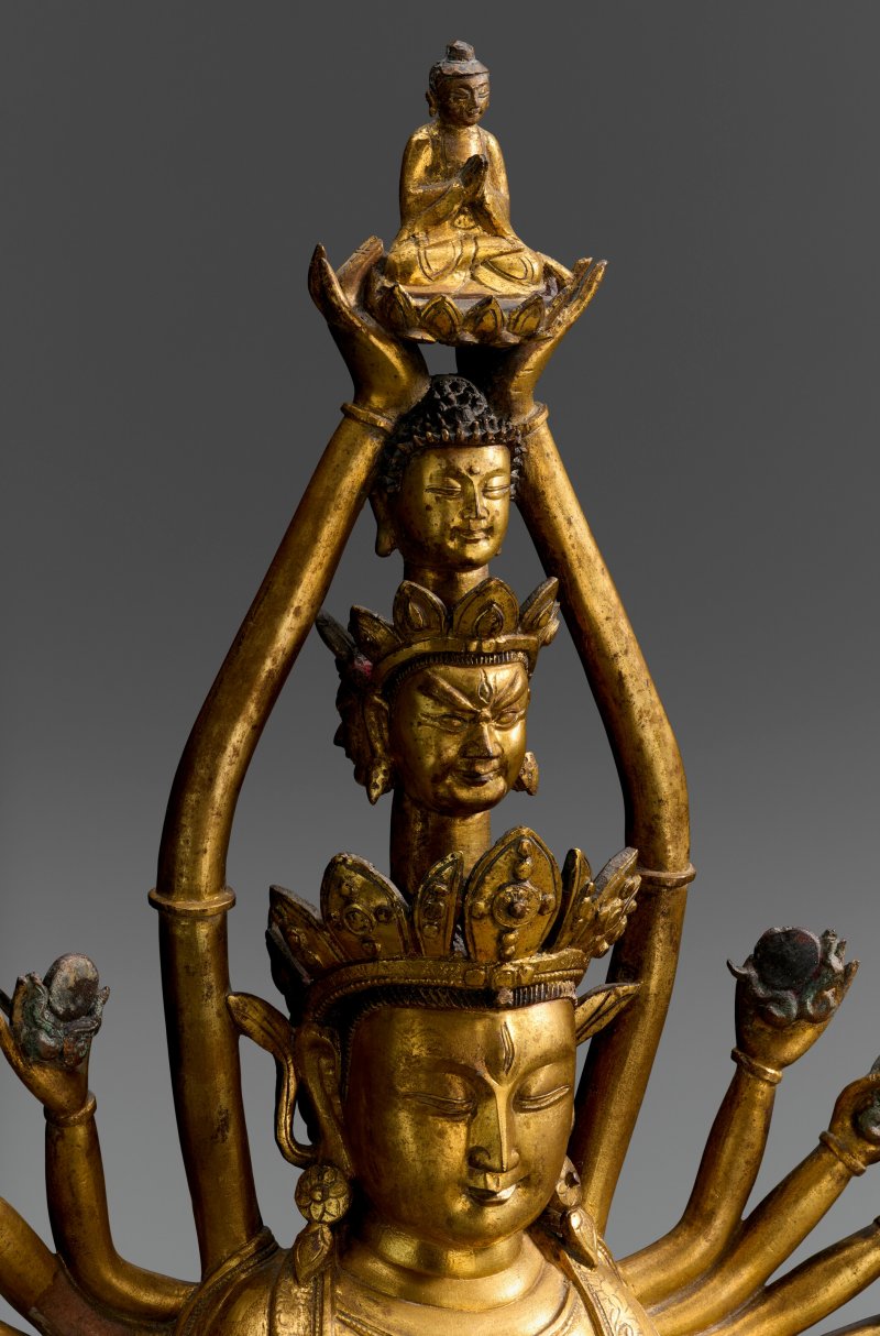 明 十六/十七世紀 鎏金銅七面二十四臂觀音菩薩  MING DYNASTY, 16TH-17TH CENTURY - 图3