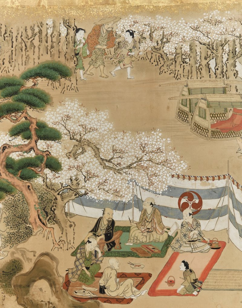 Anonymous, Scenes of Pleasure and Merriment at Mount Yoshino (Yoshinoyama yuraku zu), Sealed Morifuji, Edo period, late 17th – early 18th century |  吉野花見図屏風　守藤印　江戸時代前～中期　17世紀後半～18世紀初頭 - 图6