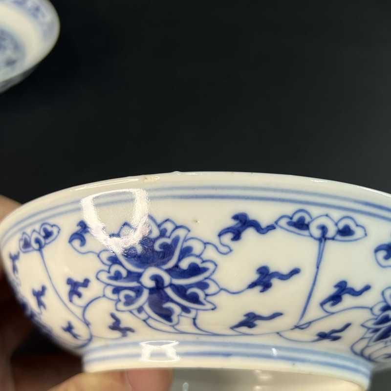 清光绪 青花缠枝莲纹盘一对 - 图7