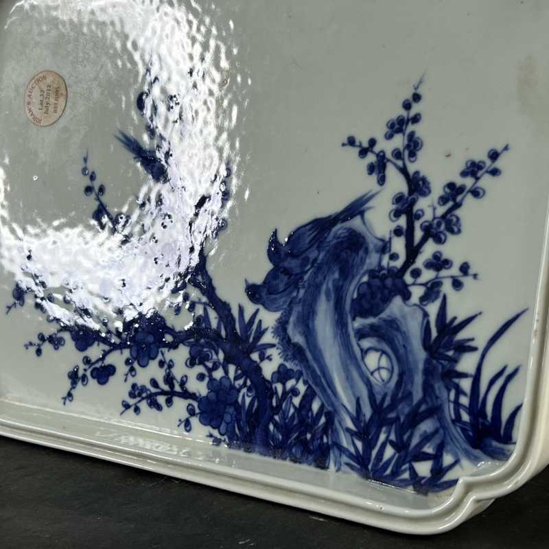 清 青花喜上梅梢纹茶盘 - 图3