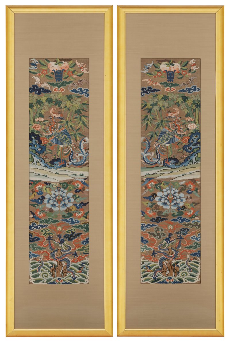 十八世紀 緙絲壽字雲龍紋椅披一對  18TH CENTURY - 图2