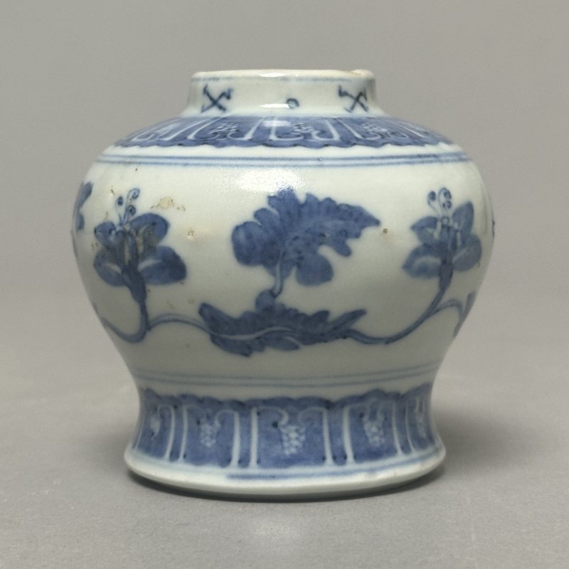 明中期 青花牵牛花天字罐 - 图3