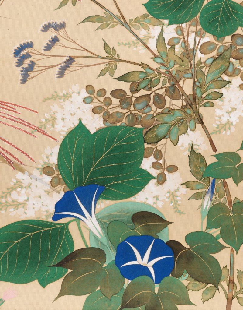 Suzuki Kiitsu (1796-1858), Seven Grasses of Autumn (Aki no nanakusa), Edo period, early 19th century | 鈴木其一　秋七草　江戸時代末期　19世紀初頭 - 图4