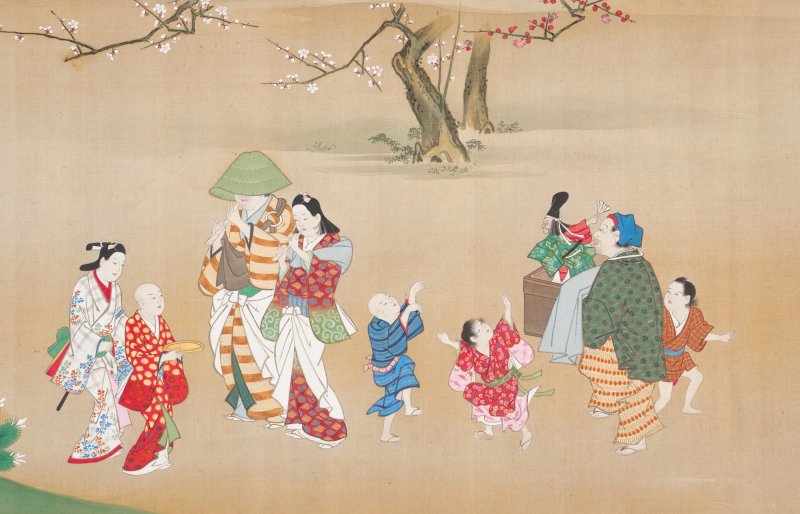 Miyagawa Choshun (1683-1753), Street performers in spring, Edo period, early 18th century |  宮川長春　遊楽図巻　江戸時代中期　18世紀前半 - 图5
