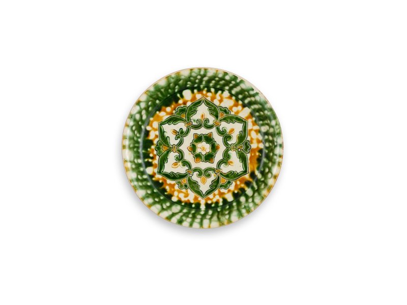 A small sancai tripod dish, Tang dynasty | 唐　三彩寶相花三足盤