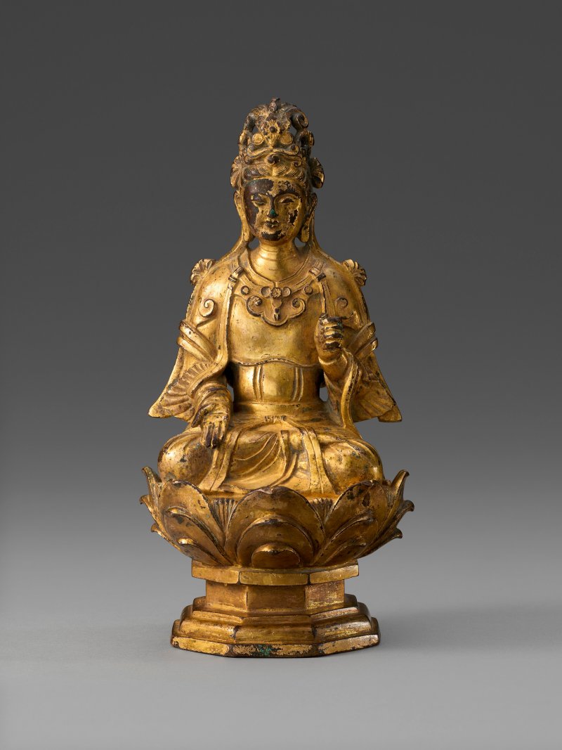 遼 鎏金銅菩薩坐像  LIAO DYNASTY (AD 916-1125) - 图1