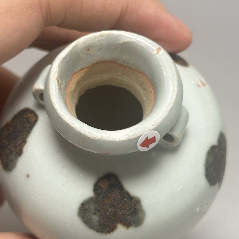 明早期 点褐彩双系罐 - 图9