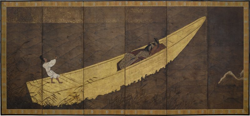 Attributed to the Hasegawa school, A Boat Cast Adrift (Ukifune), Momoyama - Edo period, early 17th century | 長谷川派　浮舟図屏風　桃山時代末期～江戸時代初期　17世紀初頭 - 图2