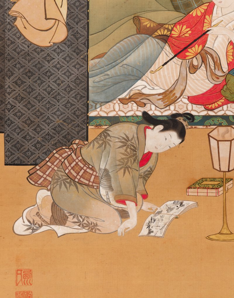Nishikawa Sukenobu (1671-1750), Courtesan under a mosquito net, Edo period, early 18th century | 西川祐信　蚊帳美人図　江戸時代中期　18世紀前半 - 图4