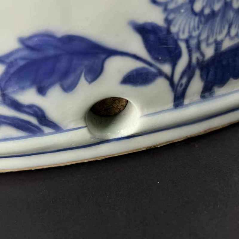 清 青花山水人物纹鱼浅 - 图4