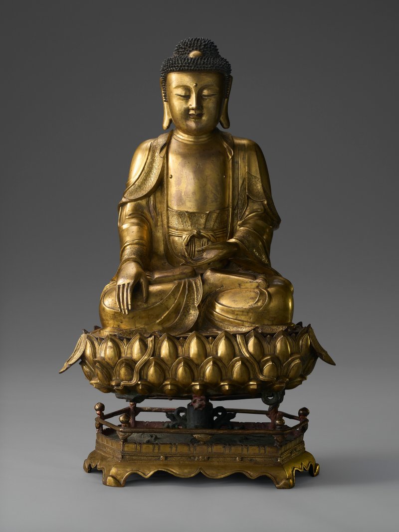 明十六/十七世紀 鎏金銅佛坐像  MING DYNASTY, 16TH-17TH CENTURY - 图1