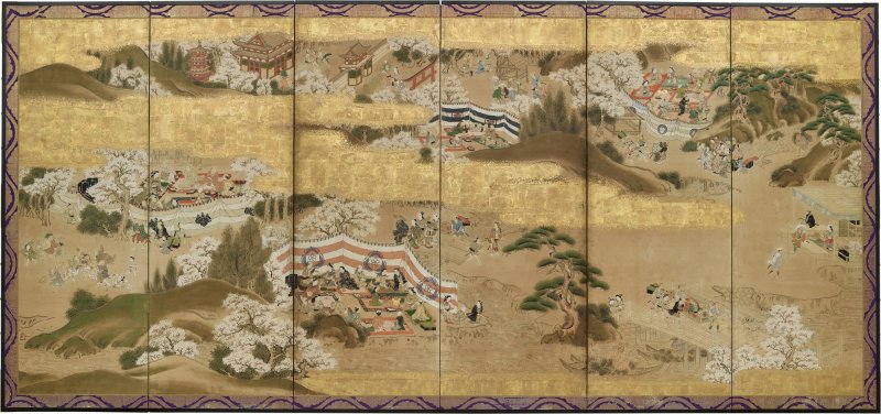 Anonymous, Scenes of Pleasure and Merriment at Mount Yoshino (Yoshinoyama yuraku zu), Sealed Morifuji, Edo period, late 17th – early 18th century |  吉野花見図屏風　守藤印　江戸時代前～中期　17世紀後半～18世紀初頭 - 图10